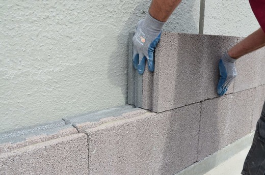 Утепление стены легким теплоизоляционным бетоном